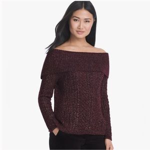 White House black Market burgundy sweater